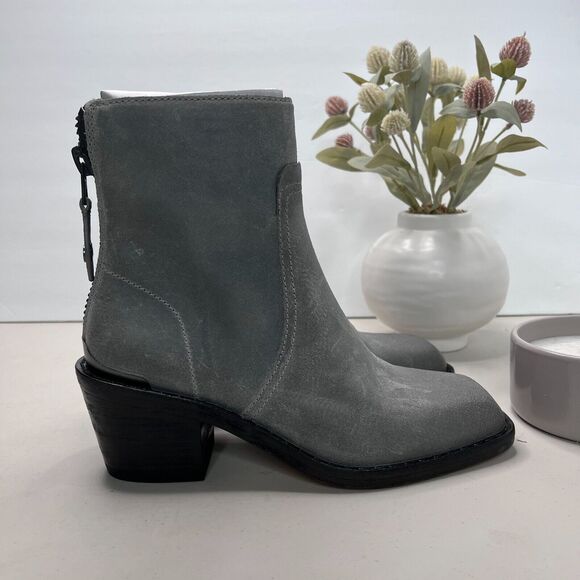 Rag & Bone Bristol Waxed Suede Ankle Boots Dark Gray Women's US 8/EU 38 - Picture 3 of 14